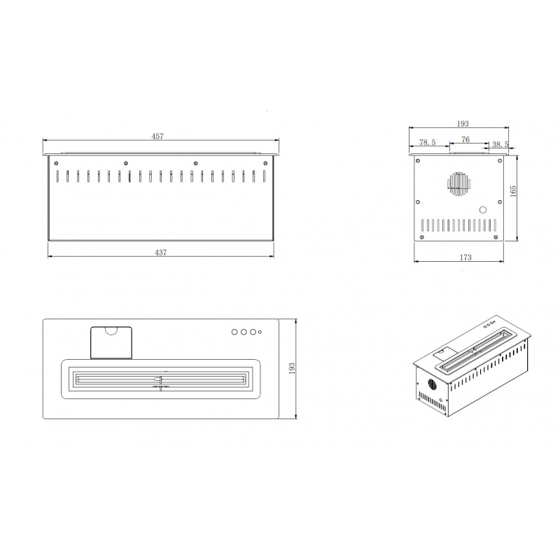 Dimensiones quemador de 3 litros electrónico RC18