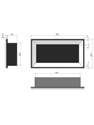 Dimensiones Chimenea bioetanol Simplefire Frame 900