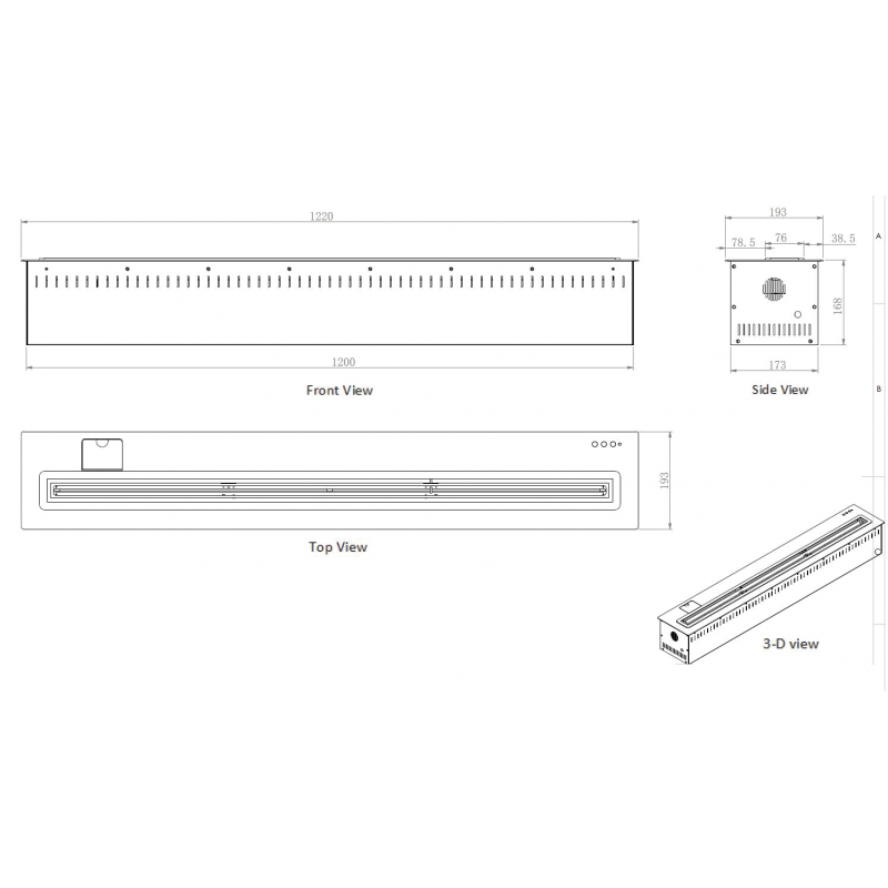 Dimensiones Quemador automático de 12,5 Litros RC48
