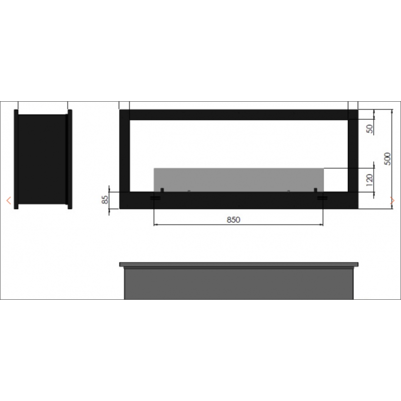 Dimensiones Infire 2 Side 1200