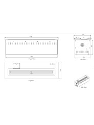 Dimensiones quemador bioetanol automático RC24