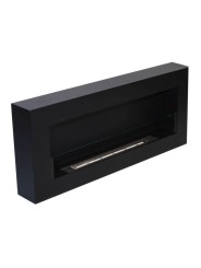 Biochimenea de pared con cristal BOX negra