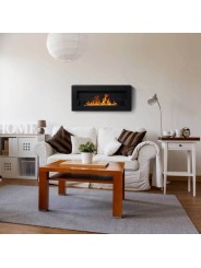 Chimenea de bioetanol para colgar BOX negra con cristal