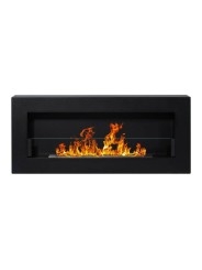 Biochimenea para colgar con cristal BOX negra