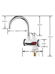 Dimensiones grifo eléctrico para cocina