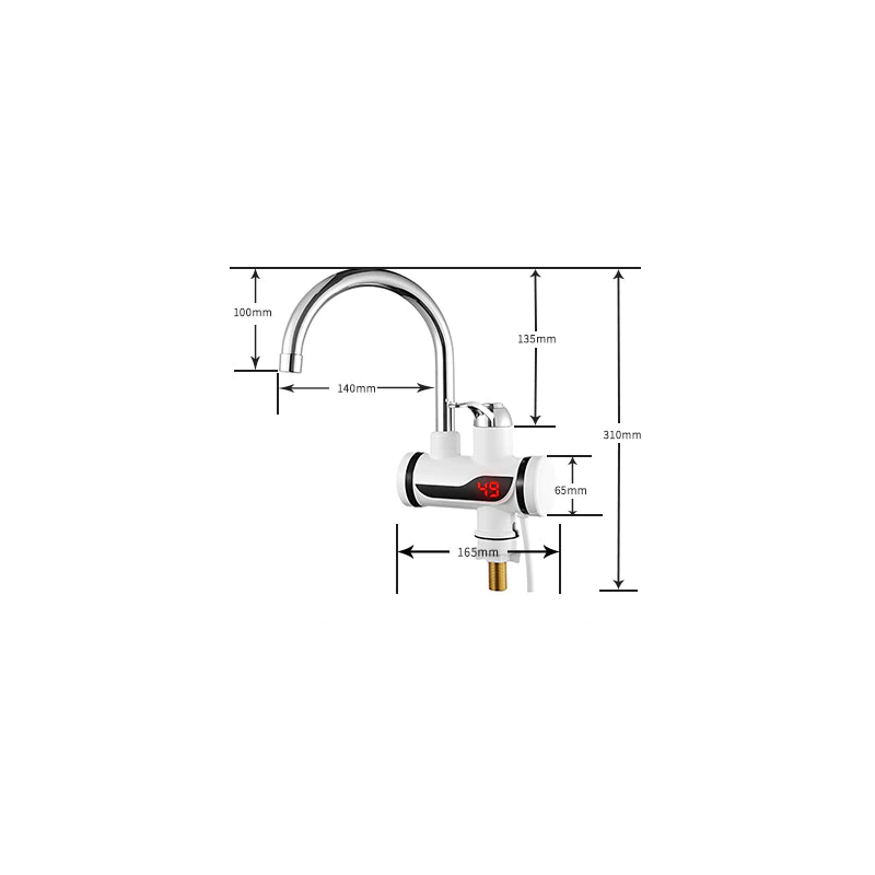 Dimensiones grifo eléctrico para cocina
