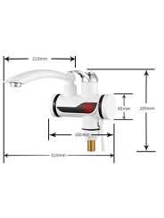 Dimensiones grifo eléctrico baño