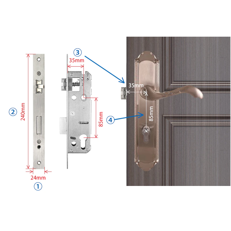 Dimensiones cerradura electrónica CatchFace negra