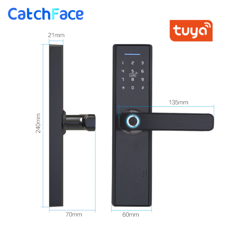 Dimensiones cerradura electrónica CatchFace negra