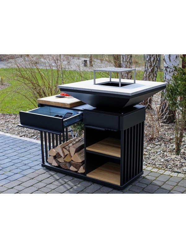 Barbacoa de leña Quadrum Horizontal - Hogar Comfy