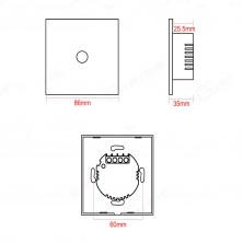 Dimensiones Interruptor Inteligente Comfy T blanco
