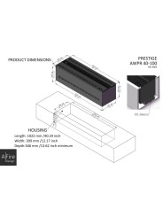 Detalle dimensiones chimenea de vapor de agua A-Fire Prestige AWPR 40-100