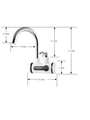 Dimensiones grifo eléctrico baño toma agua lateral