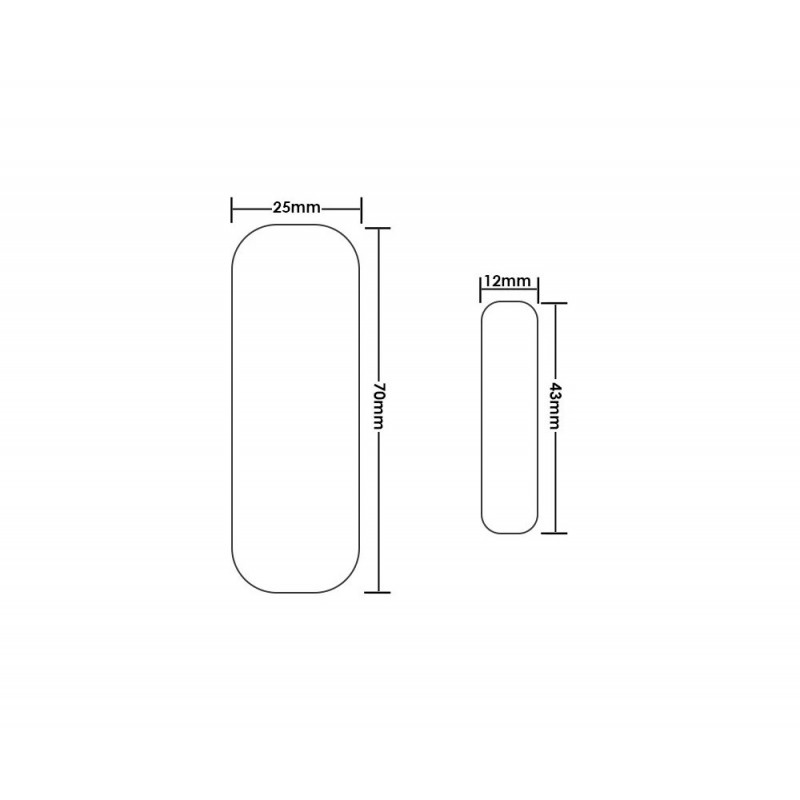 Dimensiones Sensor de puertas y ventanas Comfy PV701