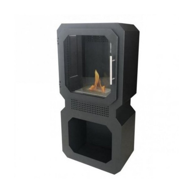 Purline Musia - Estufa de bioetanol de suelo con puerta - Hogar Comfy