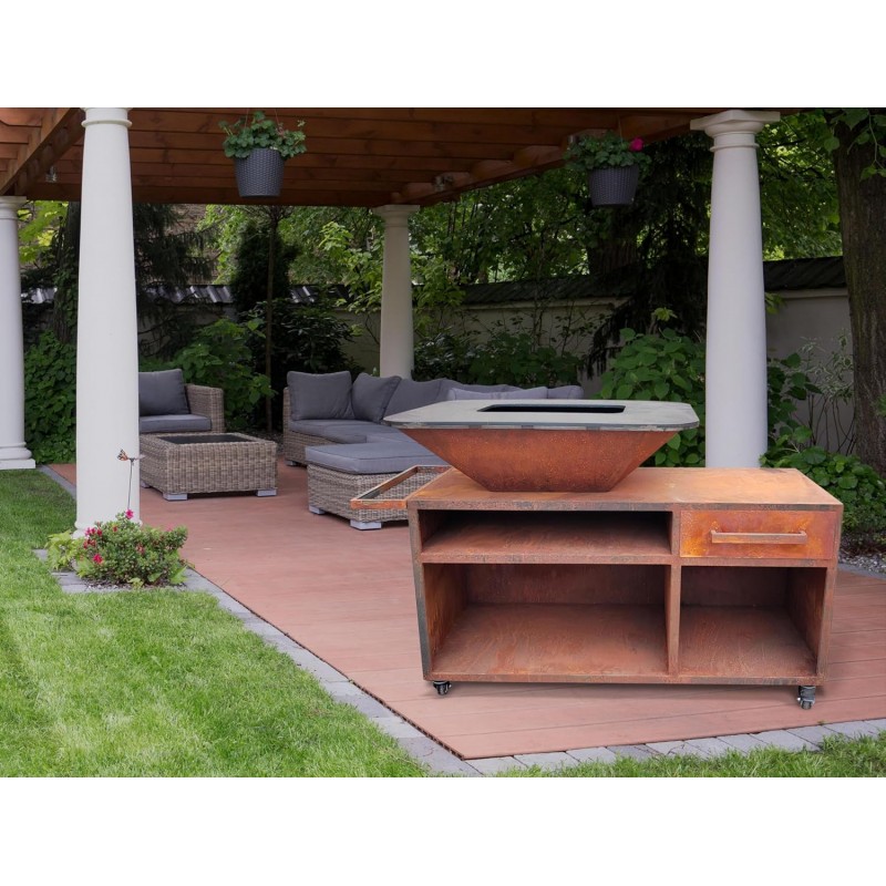 Barbacoa de leña con mueble Purline EFP56RECT CO