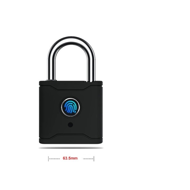 Candado inteligente dactilar y Wi-Fi negro grande + Gateway