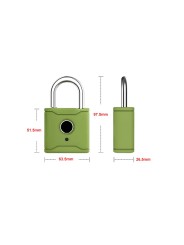 Dimensiones candado inteligente dactilar y Wi-Fi grande + Gateway