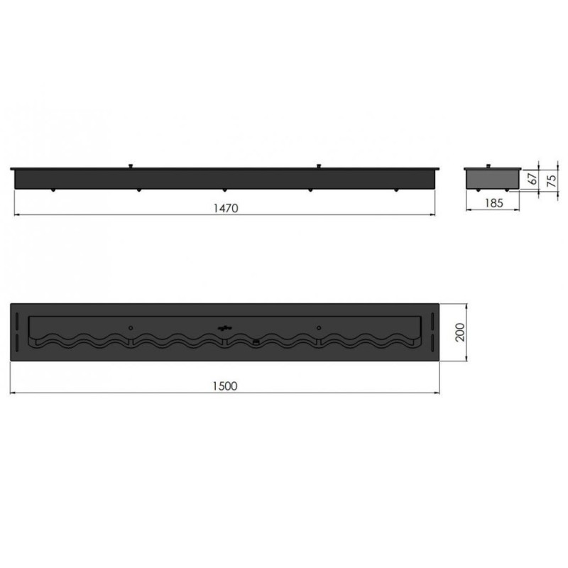 Dimensiones Black Burner Slim Black 1500