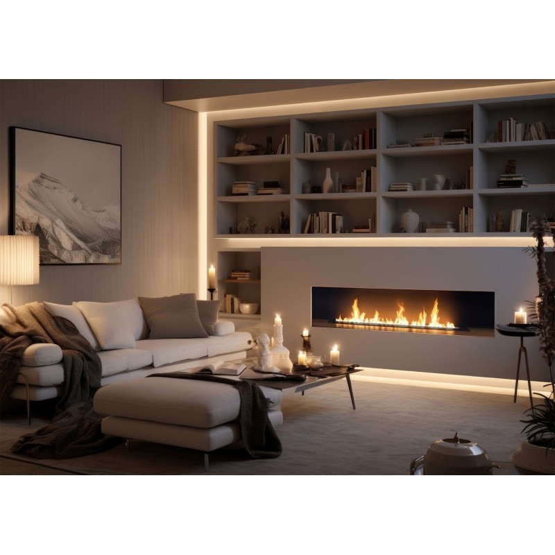 Quemador de bioetanol Black Burner Slim Black 1500 - Hogar Comfy