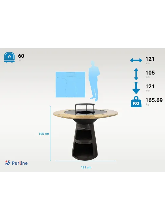 Dimensiones Barbacoa EFP59B WOOD