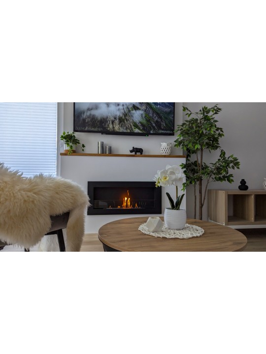 Chimenea de bioetanol Comfy 900 Slim con cristal frontal