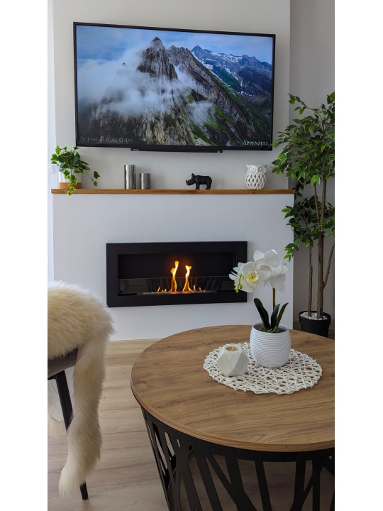 Chimenea de bioetanol Comfy 900 Slim cristal frontal