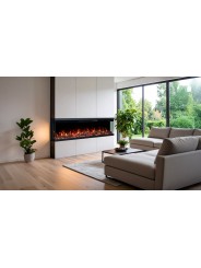 Chimenea eléctrica Unity empotrada con visión a tres cristales