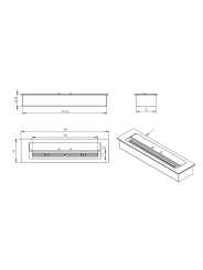 Dimensiones Quemador de bioetanol Purline F9660