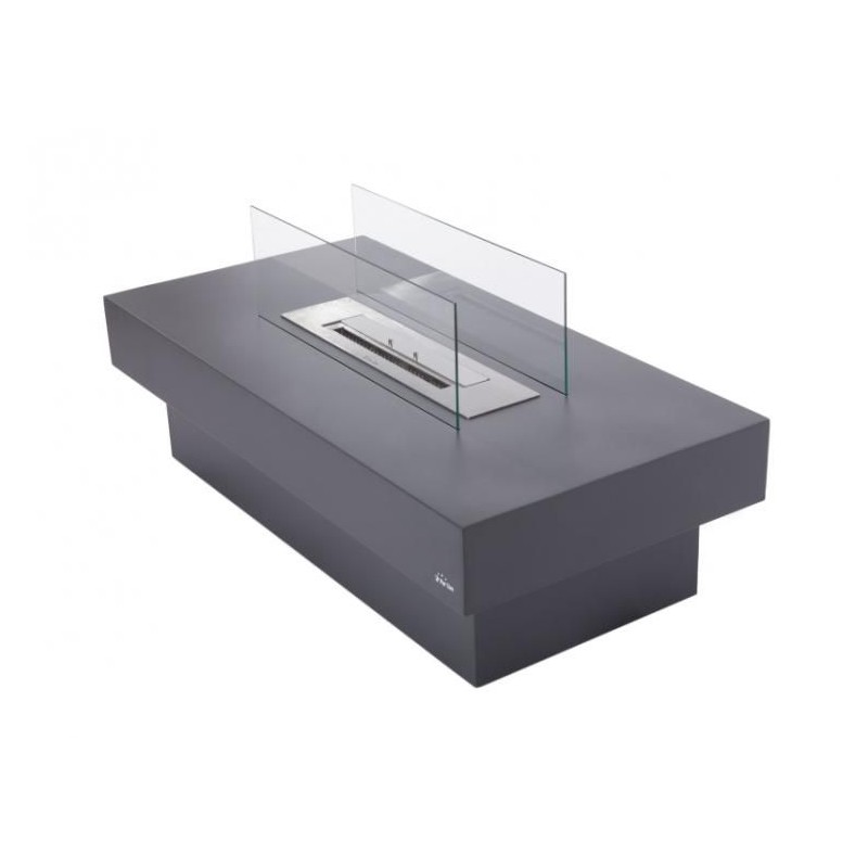 Mesa de centro en acero esmaltado con quemador de bioetanol Notos