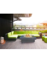Mesa de centro para exterior o interior con quemador de bioetanol Notos