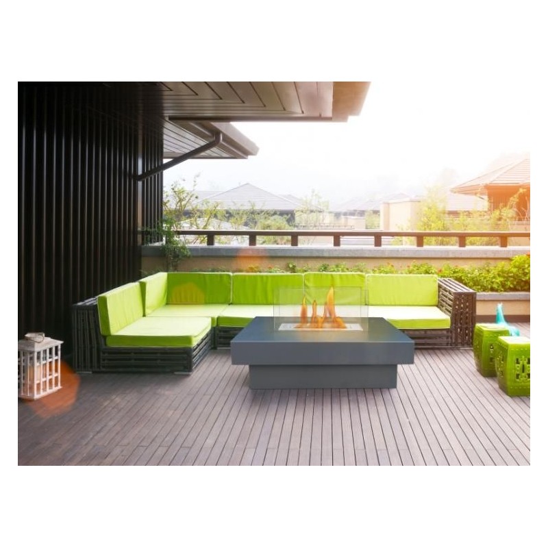 Mesa de centro para exterior o interior con quemador de bioetanol Notos
